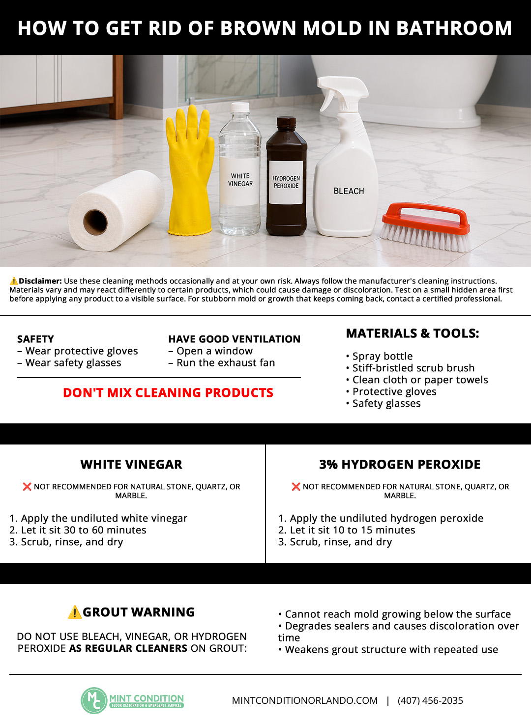 HOW TO GET RID OF BROWN MOLD IN BATHROOM
